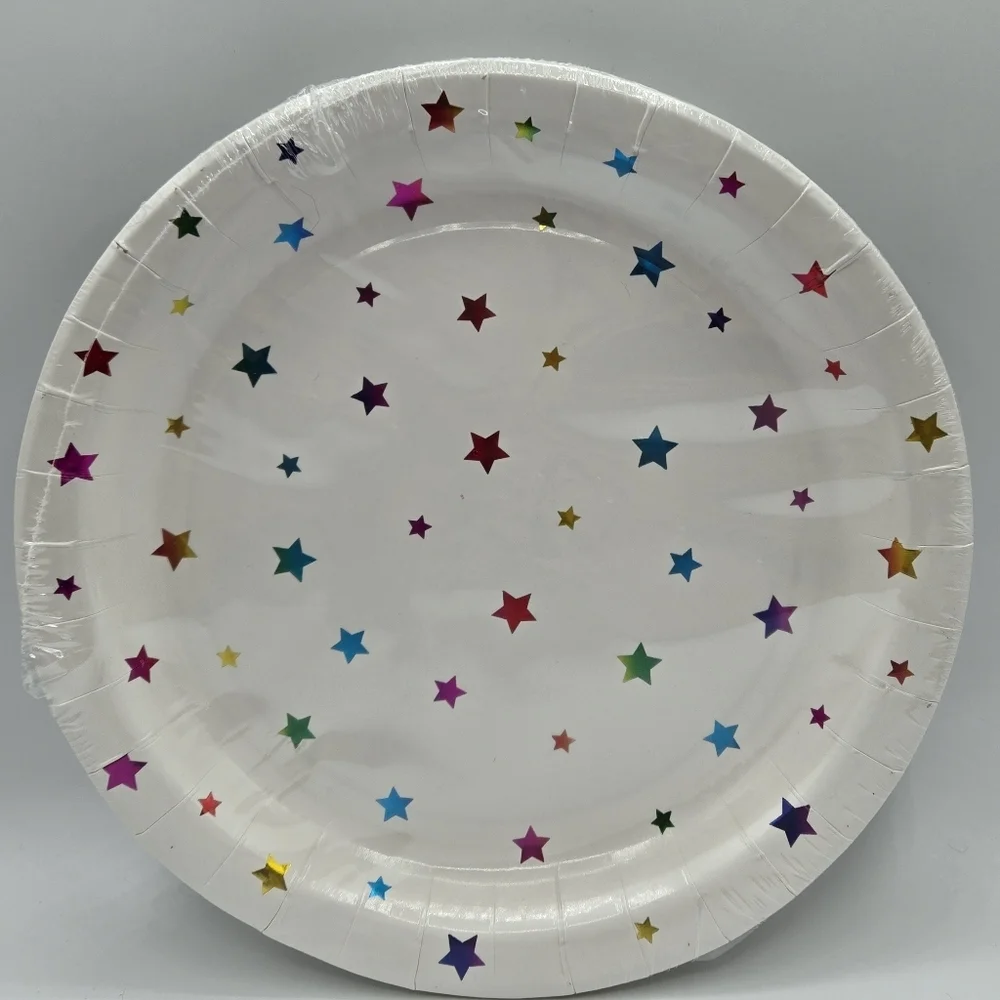 321 Party! Rainbow Star Round Party Plate 8 ct